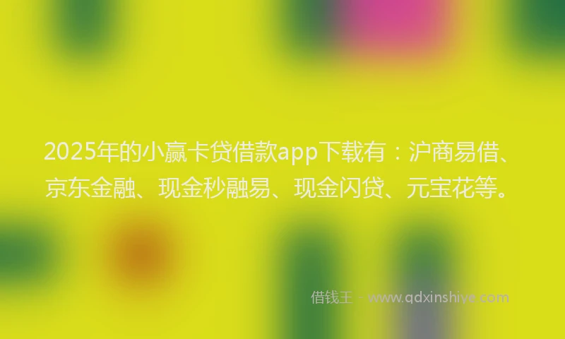 2025年的小赢卡贷借款app下载有：沪商易借、京东金融、现金秒融易、现金闪贷、元宝花等。