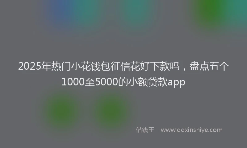 2025年热门小花钱包征信花好下款吗，盘点五个1000至5000的小额贷款app