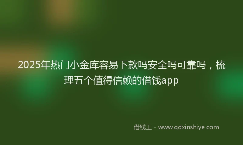 2025年热门小金库容易下款吗安全吗可靠吗，梳理五个值得信赖的借钱app