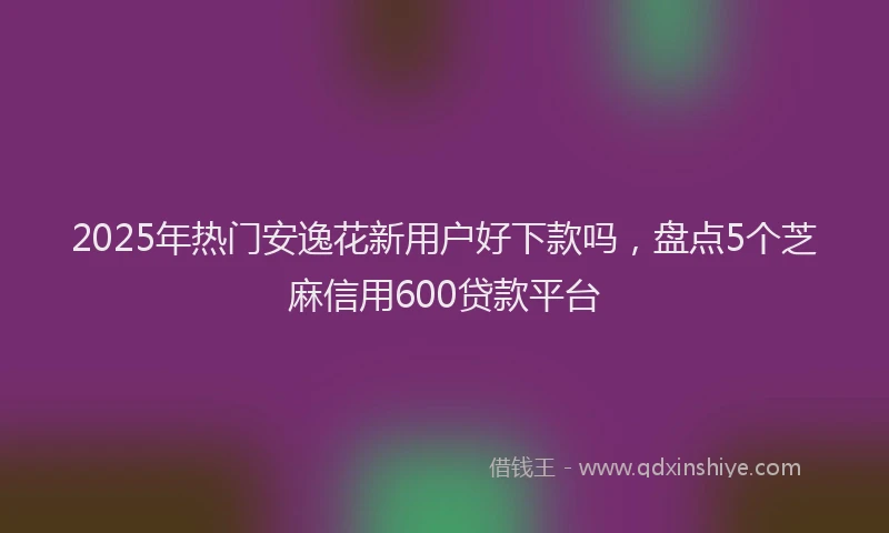 2025年热门安逸花新用户好下款吗，盘点5个芝麻信用600贷款平台