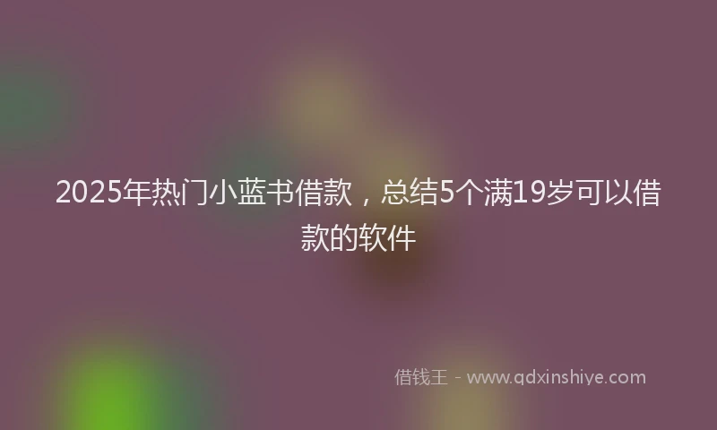 2025年热门小蓝书借款，总结5个满19岁可以借款的软件