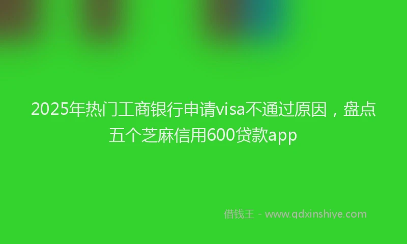 2025年热门工商银行申请visa不通过原因，盘点五个芝麻信用600贷款app