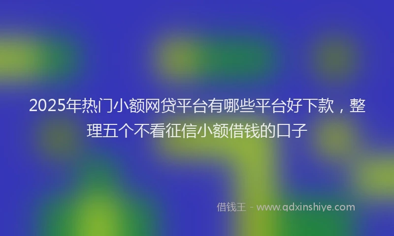 2025年热门小额网贷平台有哪些平台好下款，整理五个不看征信小额借钱的口子