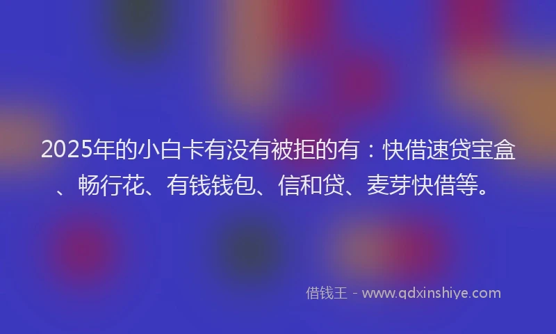 2025年的小白卡有没有被拒的有：快借速贷宝盒、畅行花、有钱钱包、信和贷、麦芽快借等。