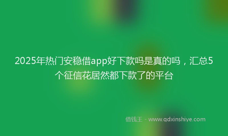 2025年热门安稳借app好下款吗是真的吗，汇总5个征信花居然都下款了的平台