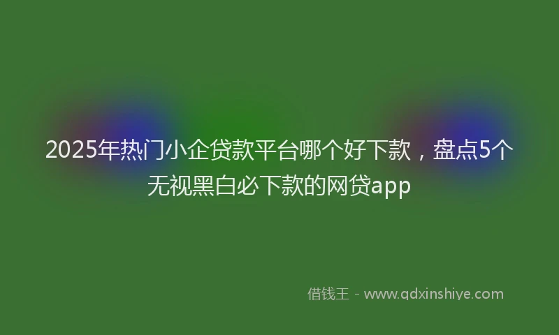 2025年热门小企贷款平台哪个好下款，盘点5个无视黑白必下款的网贷app