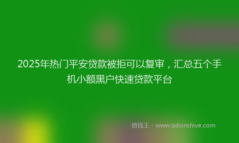 2025年热门平安贷款被拒可以复审，汇总五个手机小额黑户快速贷款平台
