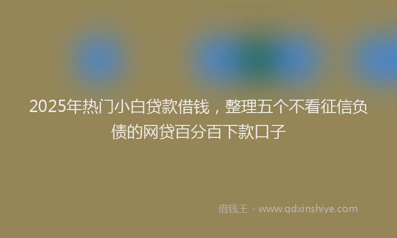 2025年热门小白贷款借钱，整理五个不看征信负债的网贷百分百下款口子