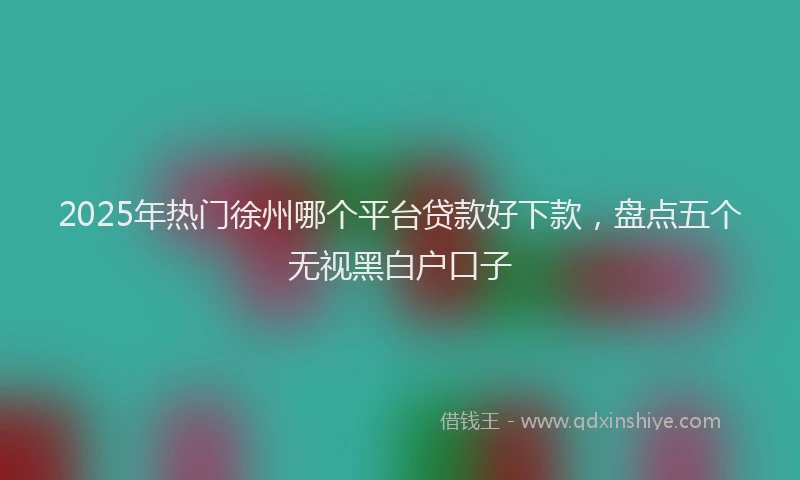 2025年热门徐州哪个平台贷款好下款，盘点五个无视黑白户口子