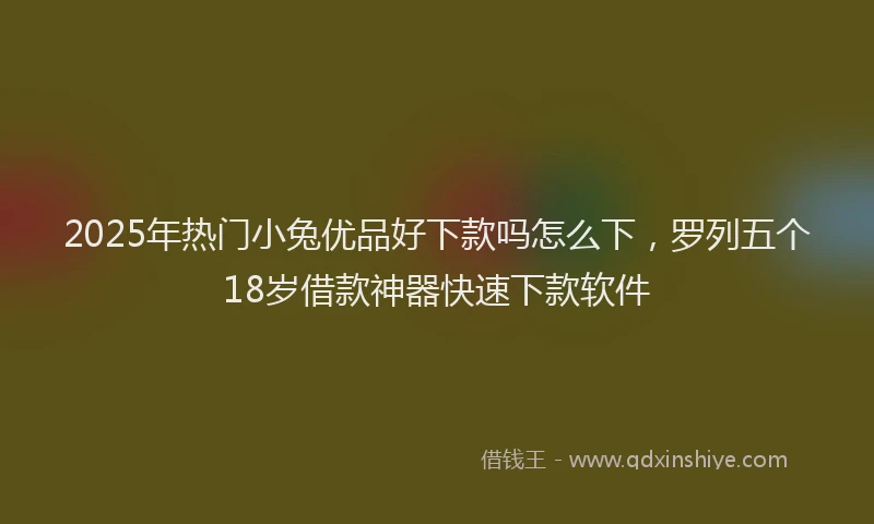 2025年热门小兔优品好下款吗怎么下，罗列五个18岁借款神器快速下款软件