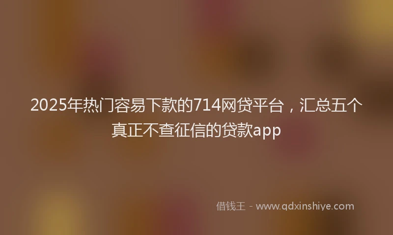 2025年热门容易下款的714网贷平台，汇总五个真正不查征信的贷款app