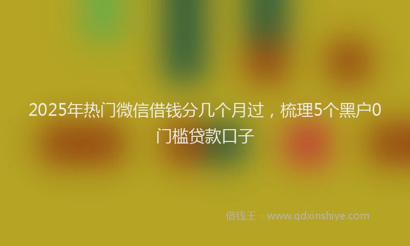 2025年热门微信借钱分几个月过，梳理5个黑户0门槛贷款口子