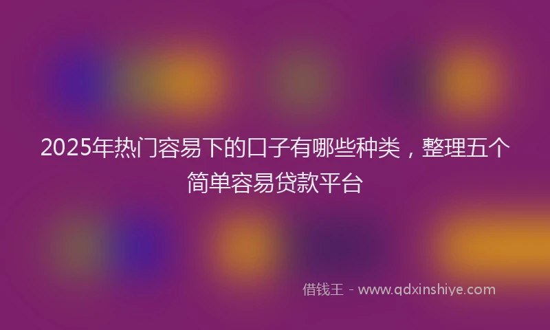 2025年热门容易下的口子有哪些种类，整理五个简单容易贷款平台