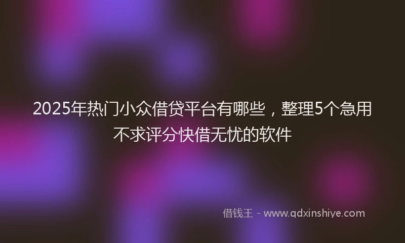 2025年热门小众借贷平台有哪些，整理5个急用不求评分快借无忧的软件