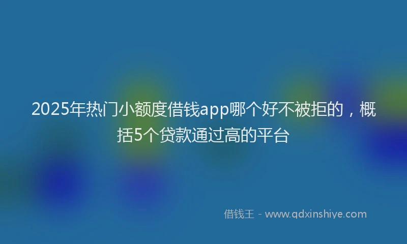 2025年热门小额度借钱app哪个好不被拒的，概括5个贷款通过高的平台