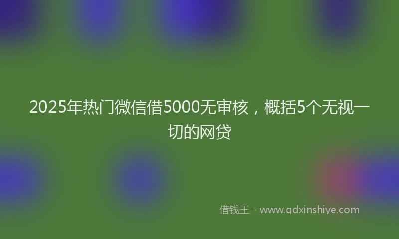 2025年热门微信借5000无审核，概括5个无视一切的网贷