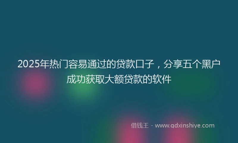 2025年热门容易通过的贷款口子，分享五个黑户成功获取大额贷款的软件