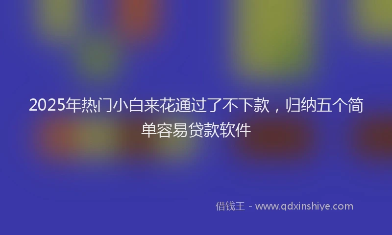 2025年热门小白来花通过了不下款，归纳五个简单容易贷款软件