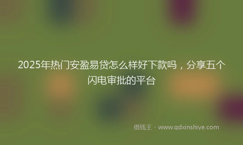 2025年热门安盈易贷怎么样好下款吗，分享五个闪电审批的平台