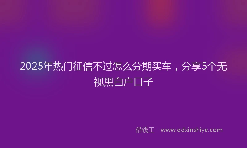 2025年热门征信不过怎么分期买车，分享5个无视黑白户口子