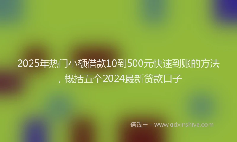 2025年热门小额借款10到500元快速到账的方法，概括五个2024最新贷款口子
