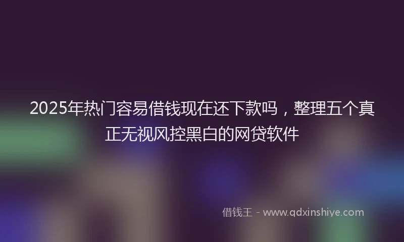 2025年热门容易借钱现在还下款吗，整理五个真正无视风控黑白的网贷软件
