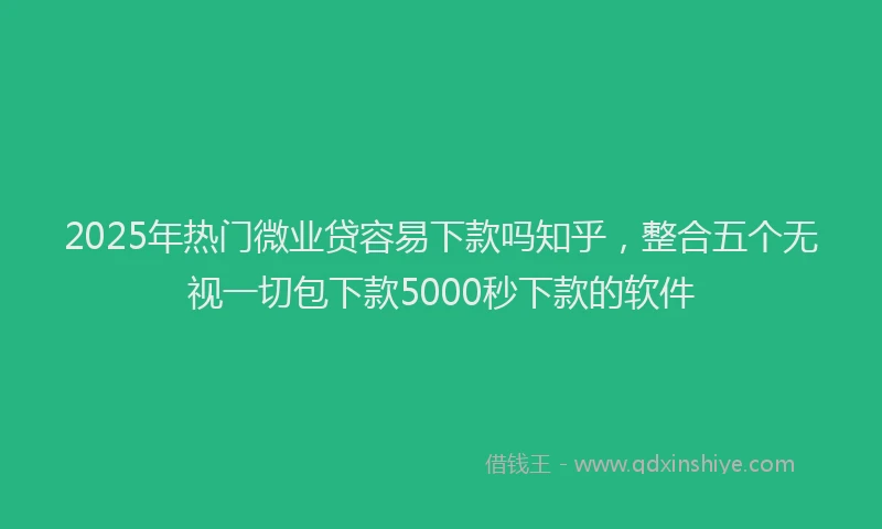 2025年热门微业贷容易下款吗知乎，整合五个无视一切包下款5000秒下款的软件