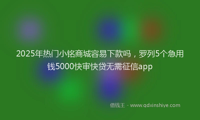 2025年热门小铭商城容易下款吗，罗列5个急用钱5000快审快贷无需征信app