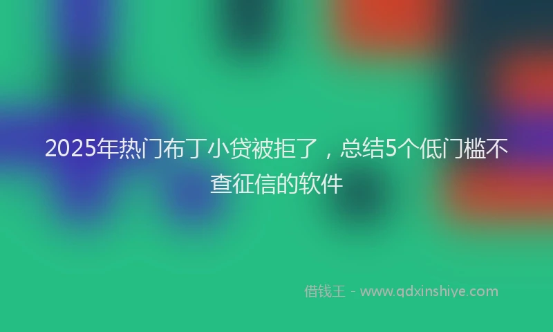 2025年热门布丁小贷被拒了，总结5个低门槛不查征信的软件