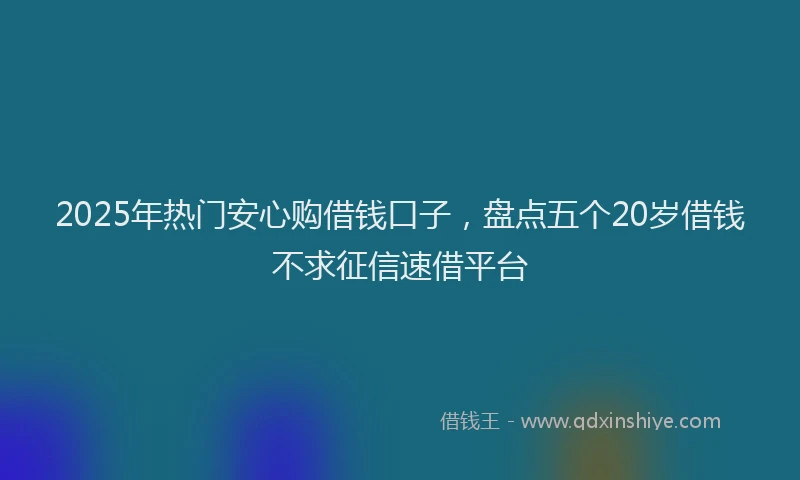 2025年热门安心购借钱口子，盘点五个20岁借钱不求征信速借平台