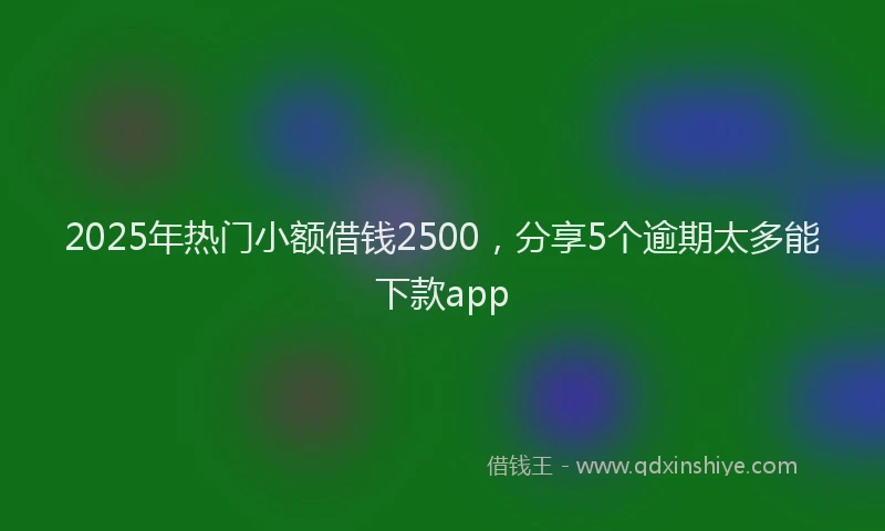 2025年热门小额借钱2500，分享5个逾期太多能下款app