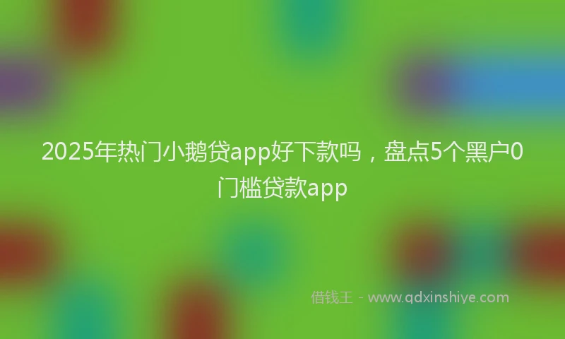 2025年热门小鹅贷app好下款吗，盘点5个黑户0门槛贷款app