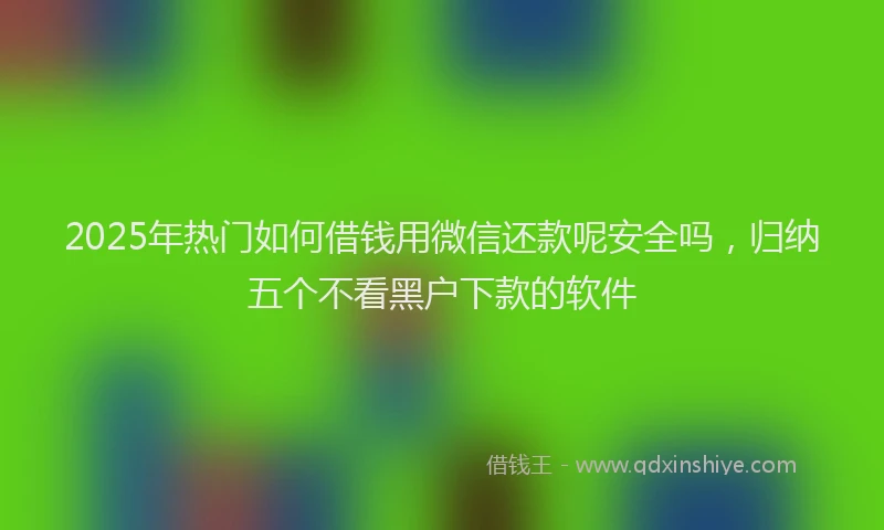 2025年热门如何借钱用微信还款呢安全吗，归纳五个不看黑户下款的软件