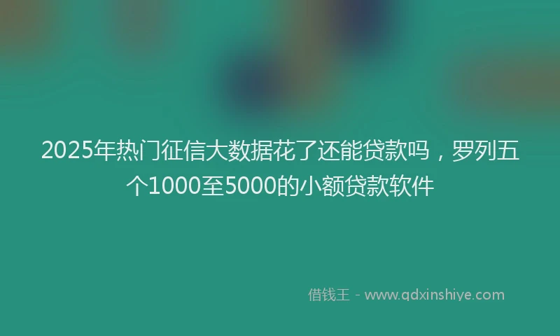 2025年热门征信大数据花了还能贷款吗，罗列五个1000至5000的小额贷款软件