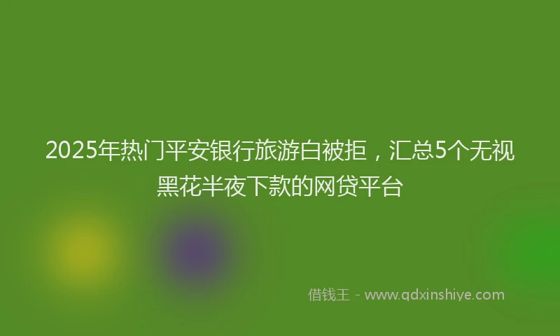 2025年热门平安银行旅游白被拒，汇总5个无视黑花半夜下款的网贷平台