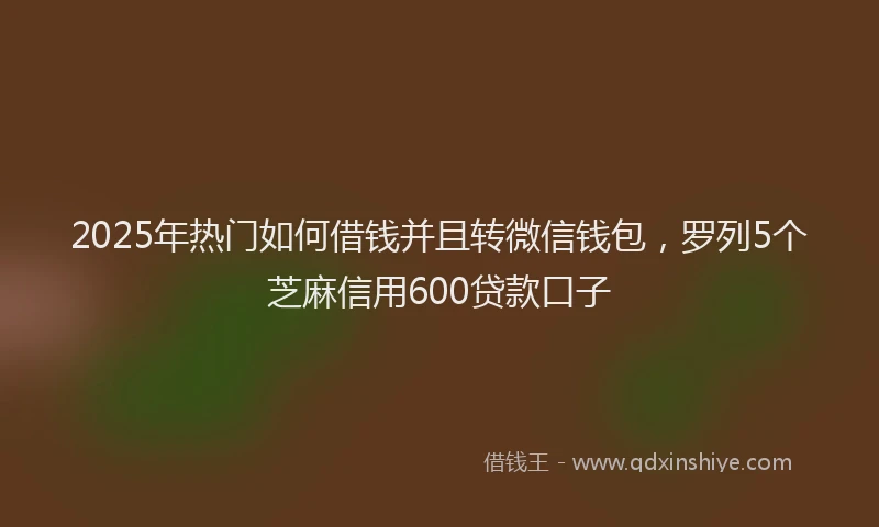 2025年热门如何借钱并且转微信钱包，罗列5个芝麻信用600贷款口子