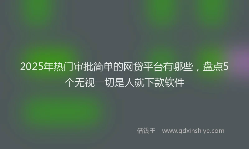 2025年热门审批简单的网贷平台有哪些，盘点5个无视一切是人就下款软件