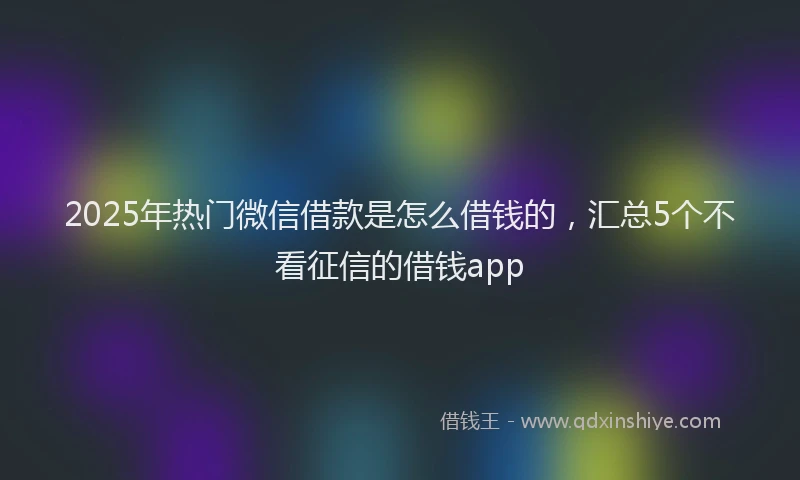 2025年热门微信借款是怎么借钱的，汇总5个不看征信的借钱app