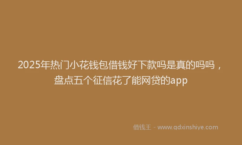 2025年热门小花钱包借钱好下款吗是真的吗吗，盘点五个征信花了能网贷的app