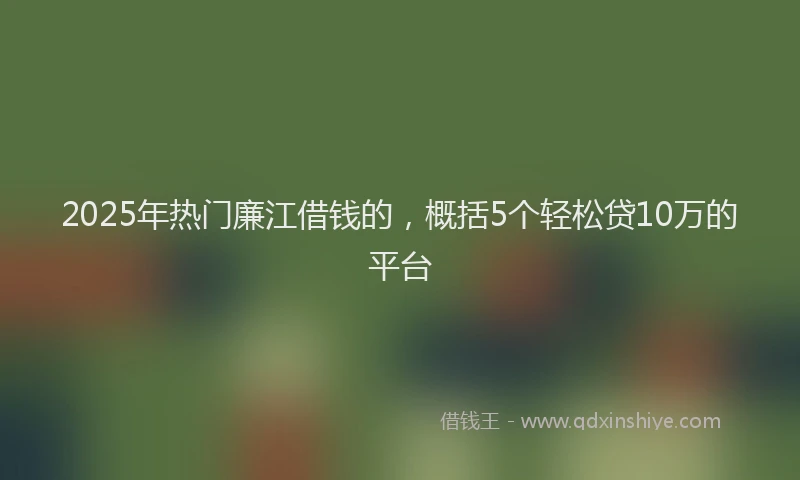 2025年热门廉江借钱的，概括5个轻松贷10万的平台