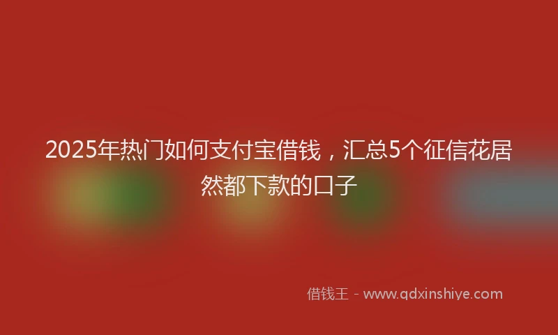 2025年热门如何支付宝借钱，汇总5个征信花居然都下款的口子