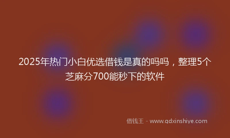 2025年热门小白优选借钱是真的吗吗，整理5个芝麻分700能秒下的软件