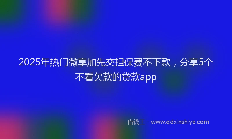 2025年热门微享加先交担保费不下款，分享5个不看欠款的贷款app
