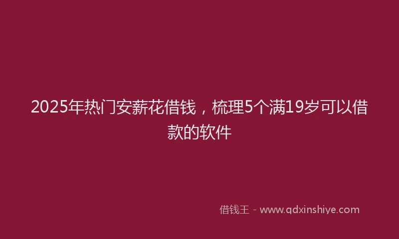 2025年热门安薪花借钱，梳理5个满19岁可以借款的软件