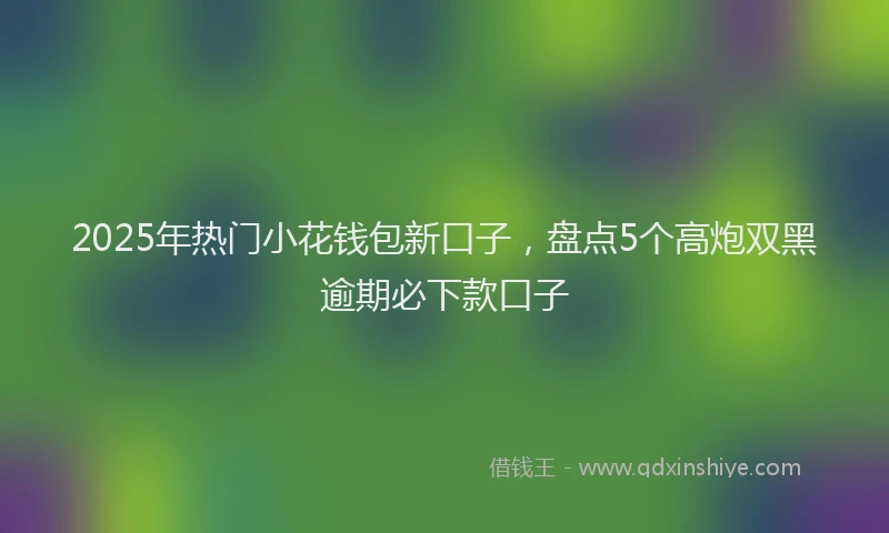 2025年热门小花钱包新口子，盘点5个高炮双黑逾期必下款口子