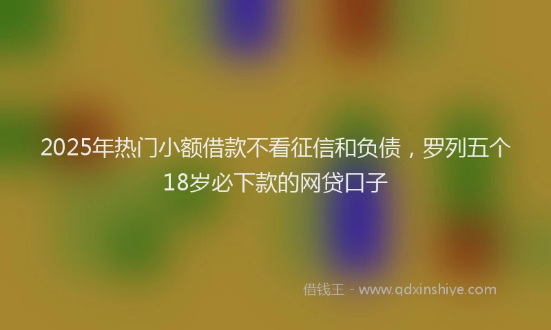 2025年热门小额借款不看征信和负债，罗列五个18岁必下款的网贷口子