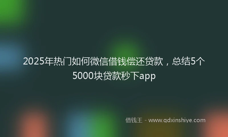 2025年热门如何微信借钱偿还贷款，总结5个5000块贷款秒下app