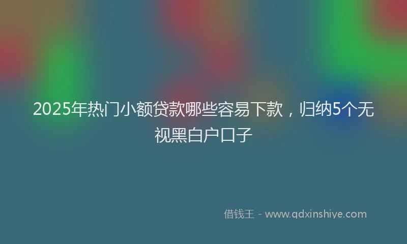 2025年热门小额贷款哪些容易下款，归纳5个无视黑白户口子