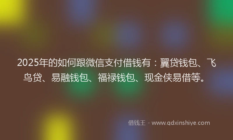 2025年的如何跟微信支付借钱有：翼贷钱包、飞鸟贷、易融钱包、福禄钱包、现金侠易借等。