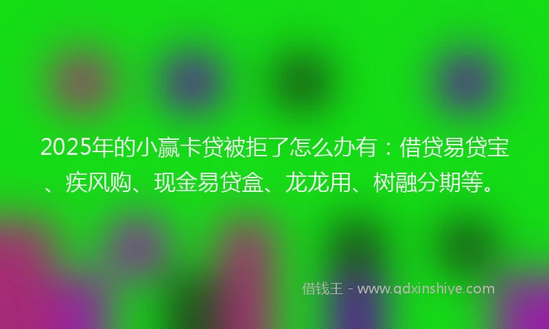 2025年的小赢卡贷被拒了怎么办有：借贷易贷宝、疾风购、现金易贷盒、龙龙用、树融分期等。